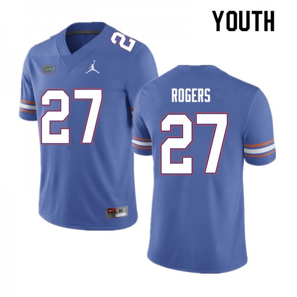 Youth #27 Jahari Rogers Florida Gators College Football Jersey Blue